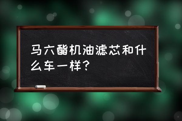 马六用什么牌的机油滤芯 马六酯机油滤芯和什么车一样？