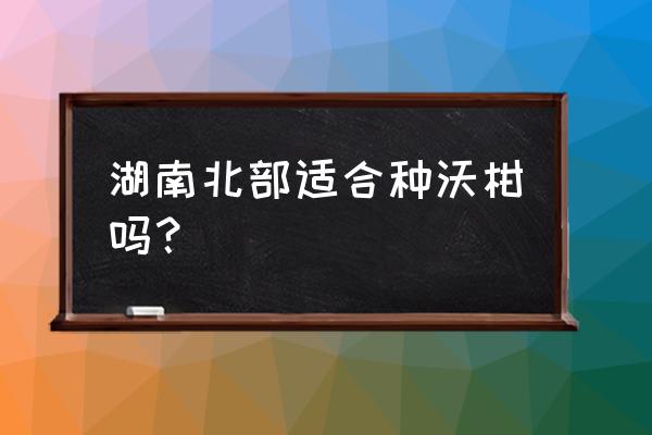 湖南常德适合栽沃柑吗 湖南北部适合种沃柑吗？