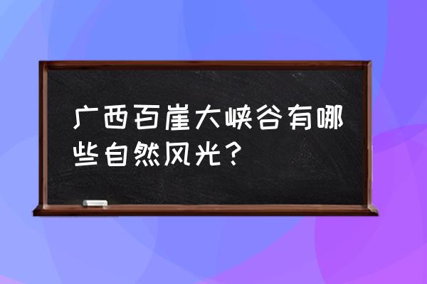 红椎木特性 广西百崖大峡谷有哪些自然风光？