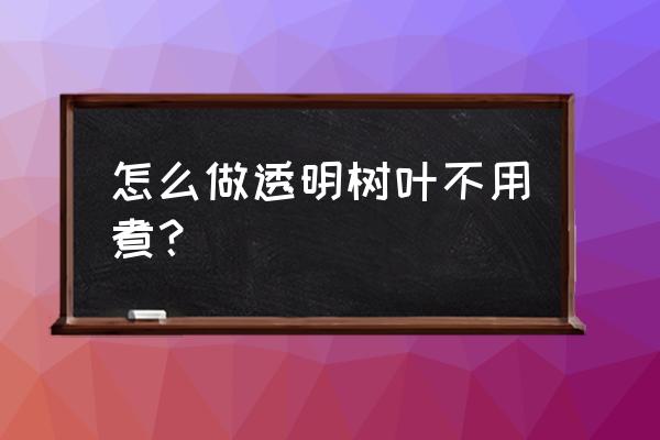 自制透明树叶书签 怎么做透明树叶不用煮？