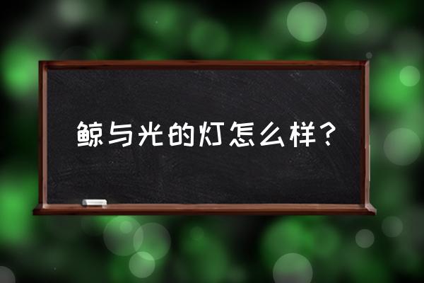 鲸品集app 鲸与光的灯怎么样? 鲸品集app 鲸与光的灯怎么样?